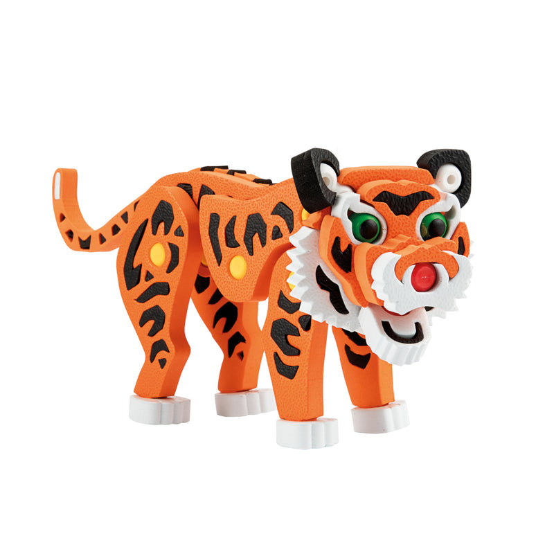 Afbeelding laden in galerijviewer, Toi-toys 3d puzzel tijger junior 31,5 cm foam oranje 121-delig