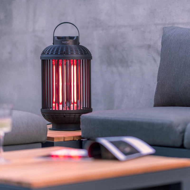 Afbeelding laden in galerijviewer, Sunred tafelverwarmer indox 1200 w halogeen zwart