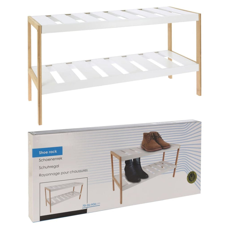 Afbeelding laden in galerijviewer, Storage solutions storage solutions schoenenrek met 2 lagen 70x26x36 cm