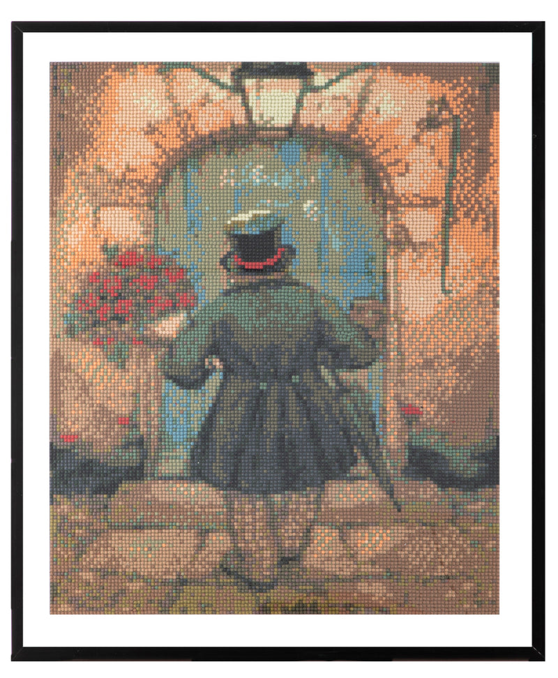 Afbeelding laden in galerijviewer, Grafix diamond painting anton pieck man met rozen 40x50cm