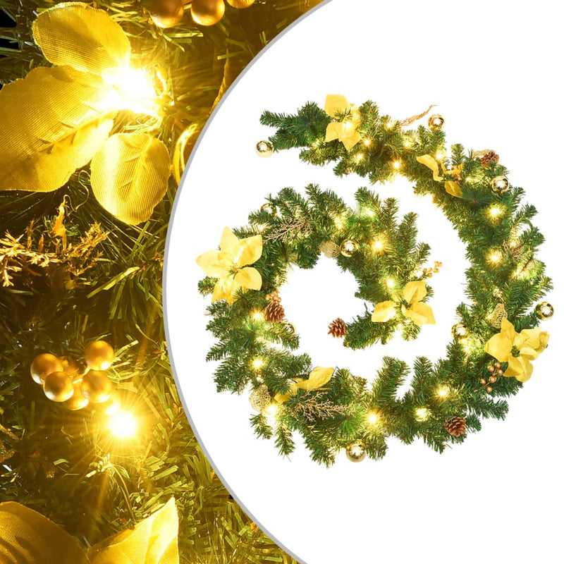 Afbeelding laden in galerijviewer, Vidaxl kerstslinger met led-lampjes 2,7 m pvc groen