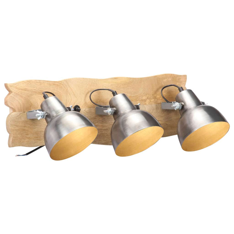 Afbeelding laden in galerijviewer, Vidaxl wandlamp industrieel e27 68x23 cm mangohout zilverkleurig