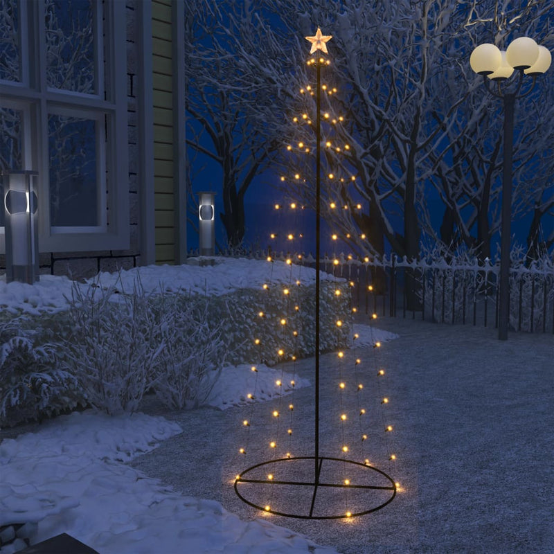 Afbeelding laden in galerijviewer, VidaXL Kegelkerstboom 100 warmwitte LED's 70x180 cm