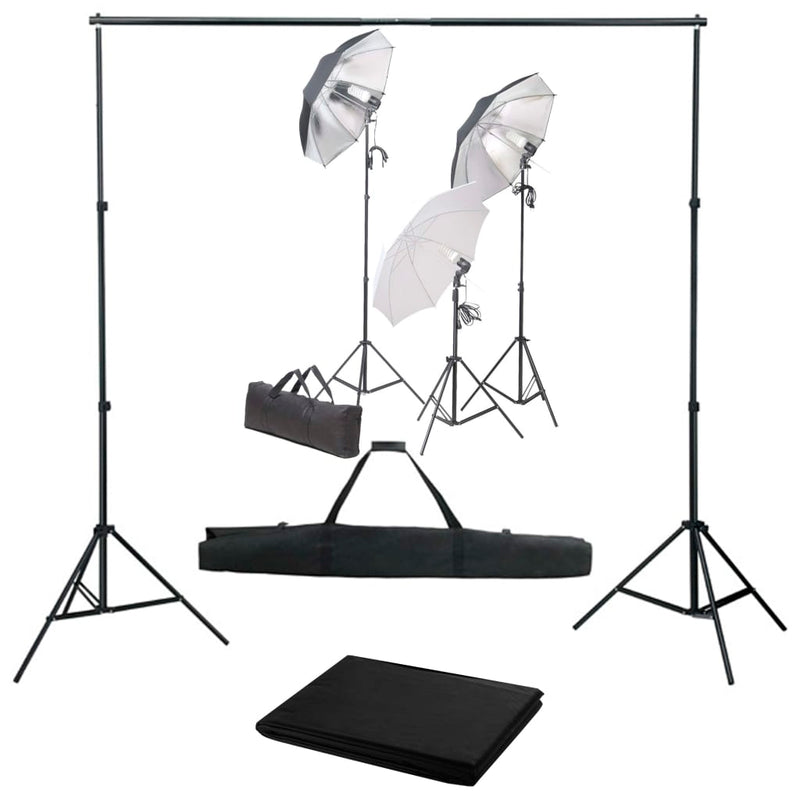 Afbeelding laden in galerijviewer, Vidaxl fotostudioset met verlichtingsset en achtergrond
