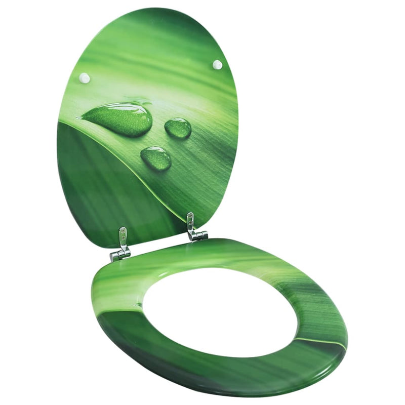 Afbeelding laden in galerijviewer, Vidaxl toiletbril met deksel waterdruppel mdf groen