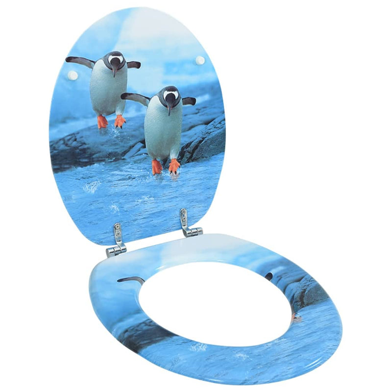 Afbeelding laden in galerijviewer, Vidaxl toiletbril met deksel pinguïn mdf