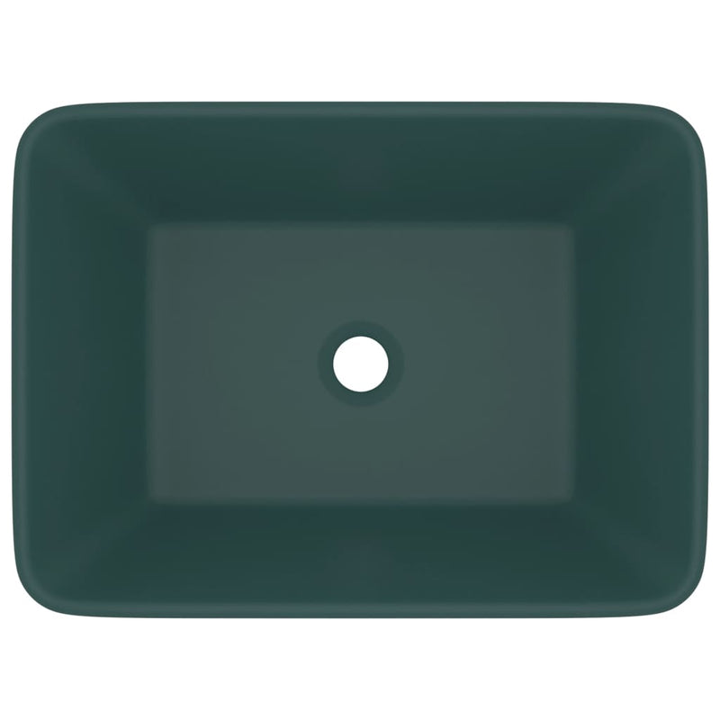 Afbeelding laden in galerijviewer, Vidaxl wastafel 41x30x12 cm keramiek mat donkergroen