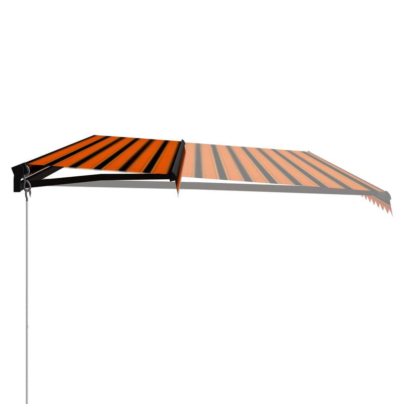 Afbeelding laden in galerijviewer, VidaXL Luifel handmatig uittrekbaar met LED 600x300 cm oranje en bruin