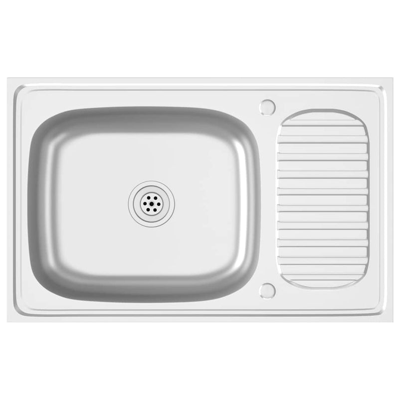 Afbeelding laden in galerijviewer, Vidaxl gootsteen met afvoerset 800x500x155 mm roestvrij staal zilver