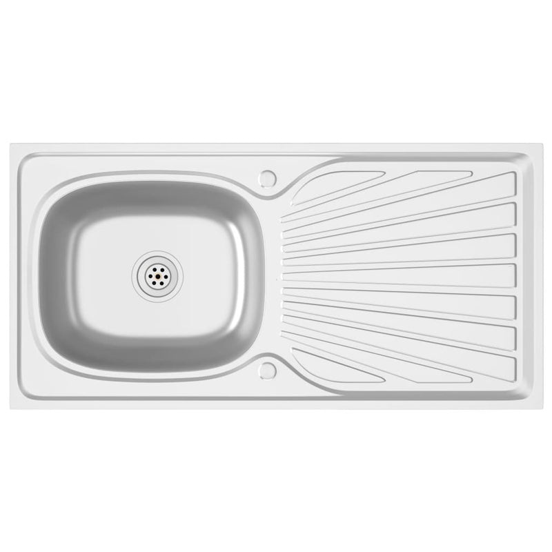 Afbeelding laden in galerijviewer, VidaXL Gootsteen met afvoerset 1000x500x155 mm roestvrij staal zilver