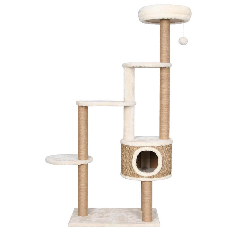 Afbeelding laden in galerijviewer, Vidaxl kattenmeubel met luxe kussen en krabpalen 148 cm zeegras