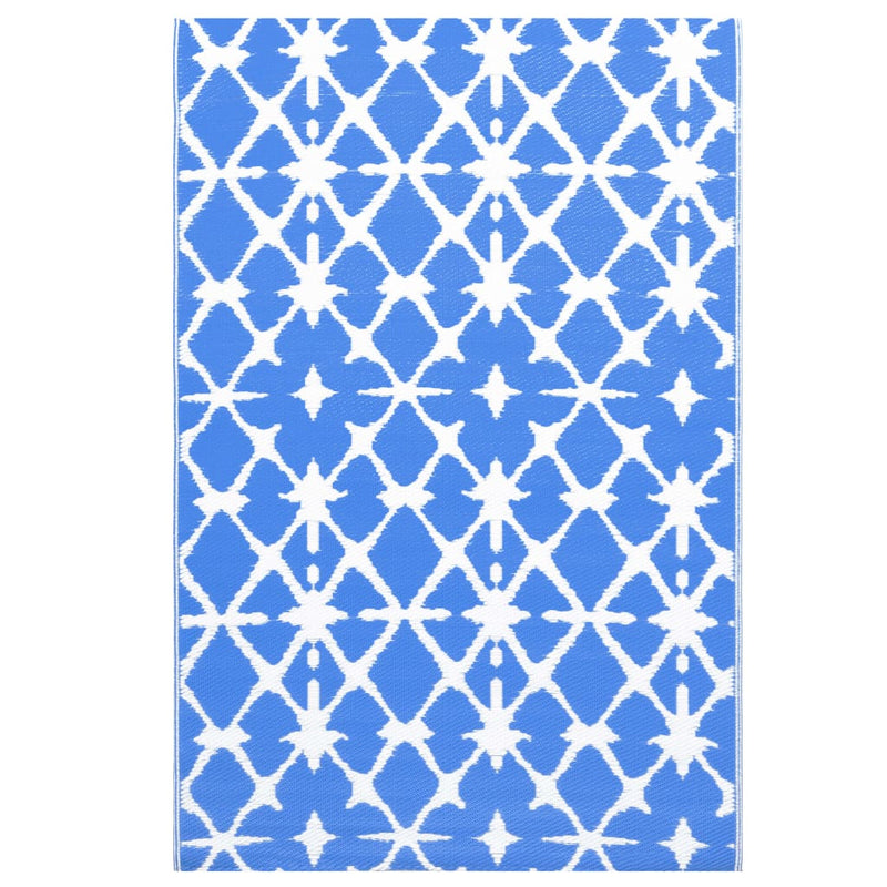 Afbeelding laden in galerijviewer, Vidaxl buitenkleed arakil 160x230 cm pp blauw en wit