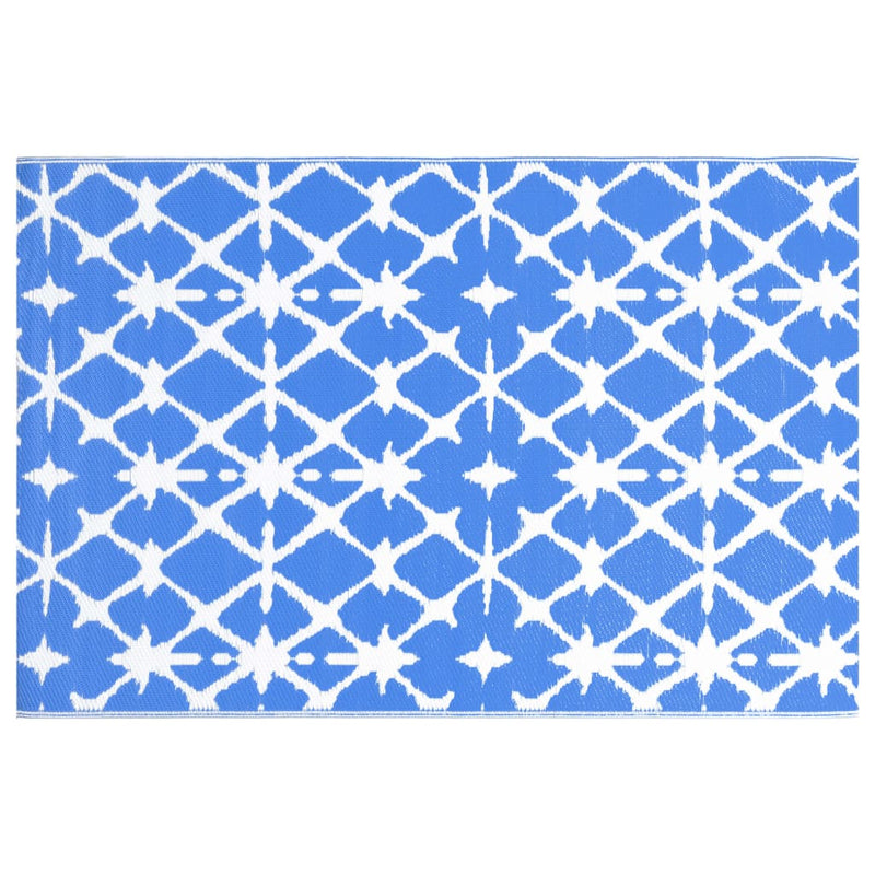 Afbeelding laden in galerijviewer, Vidaxl buitenkleed arakil 160x230 cm pp blauw en wit