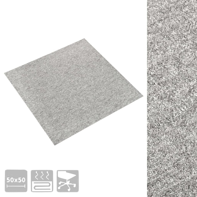 Afbeelding laden in galerijviewer, Vidaxl tapijttegels 20 st 5 m² 50x50 cm lichtgrijs