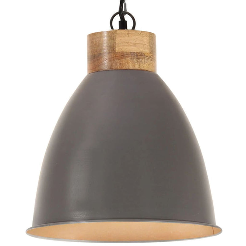 Afbeelding laden in galerijviewer, Vidaxl hanglamp industrieel e27 35 cm ijzer en massief hout grijs