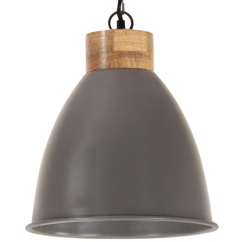 Afbeelding laden in galerijviewer, Vidaxl hanglamp industrieel e27 35 cm ijzer en massief hout grijs