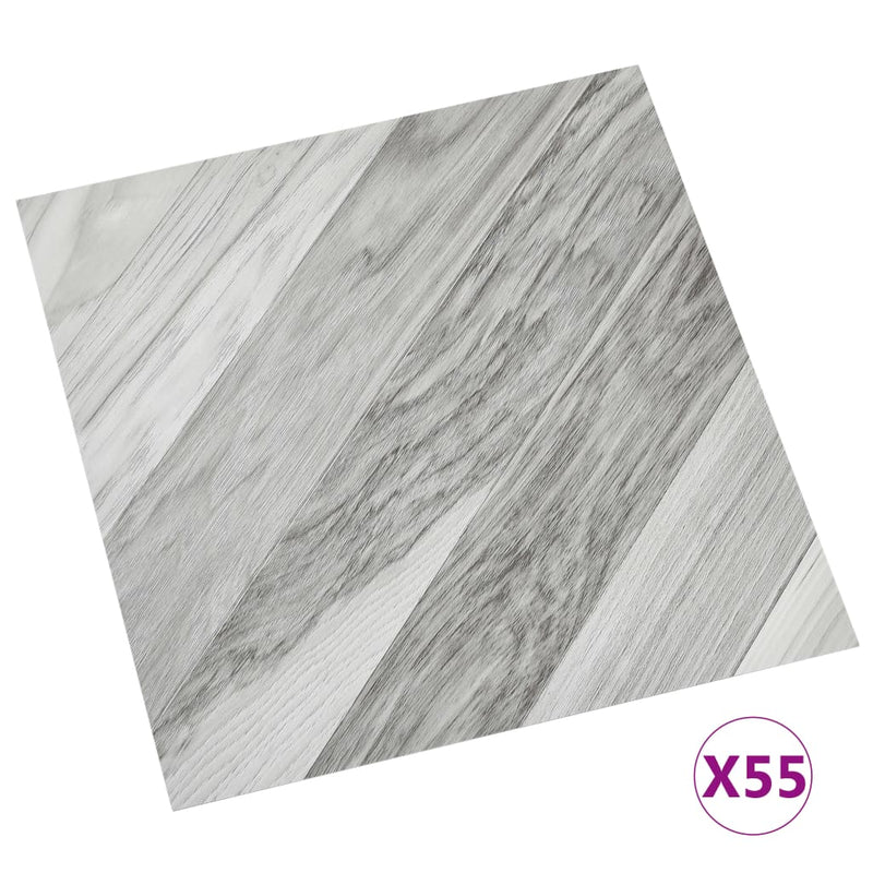 Afbeelding laden in galerijviewer, Vidaxl vloerplanken zelfklevend 55 st 5,11 m² pvc gestreept grijs