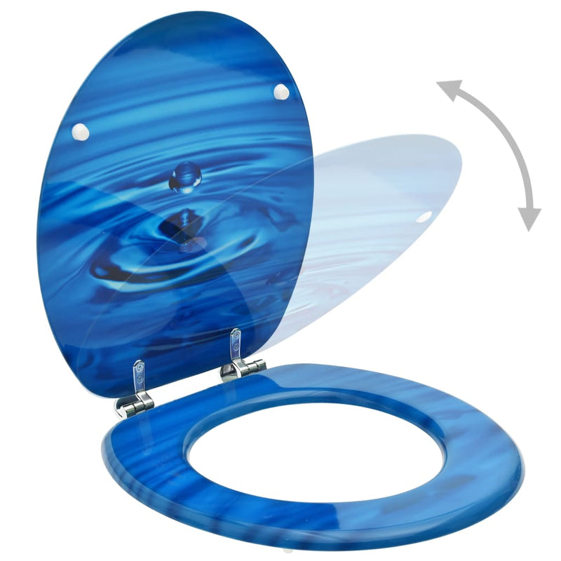 Afbeelding laden in galerijviewer, Vidaxl toiletbrillen met deksel 2 st waterdruppel mdf blauw