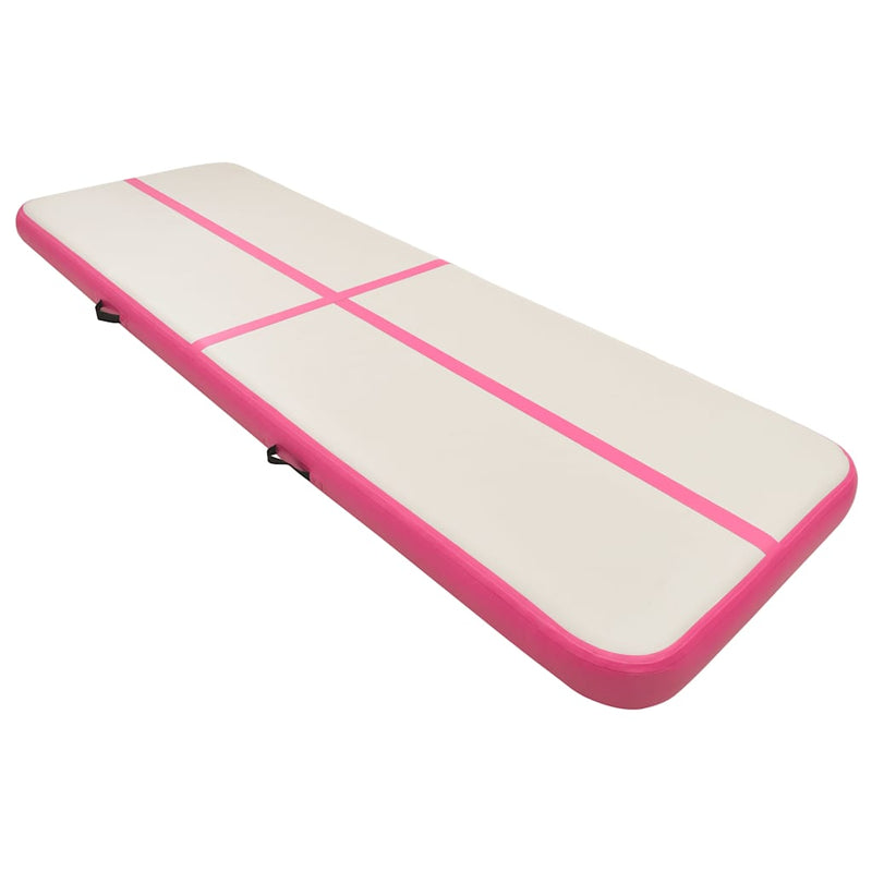 Afbeelding laden in galerijviewer, Vidaxl gymnastiekmat met pomp opblaasbaar 500x100x15 cm pvc roze