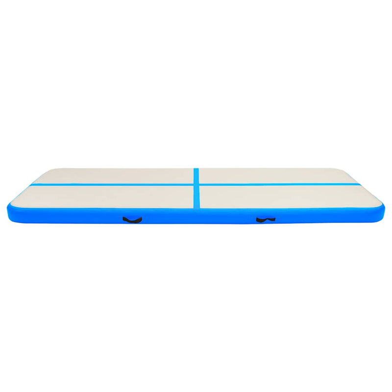 Afbeelding laden in galerijviewer, Vidaxl gymnastiekmat met pomp opblaasbaar 500x100x20 cm pvc blauw