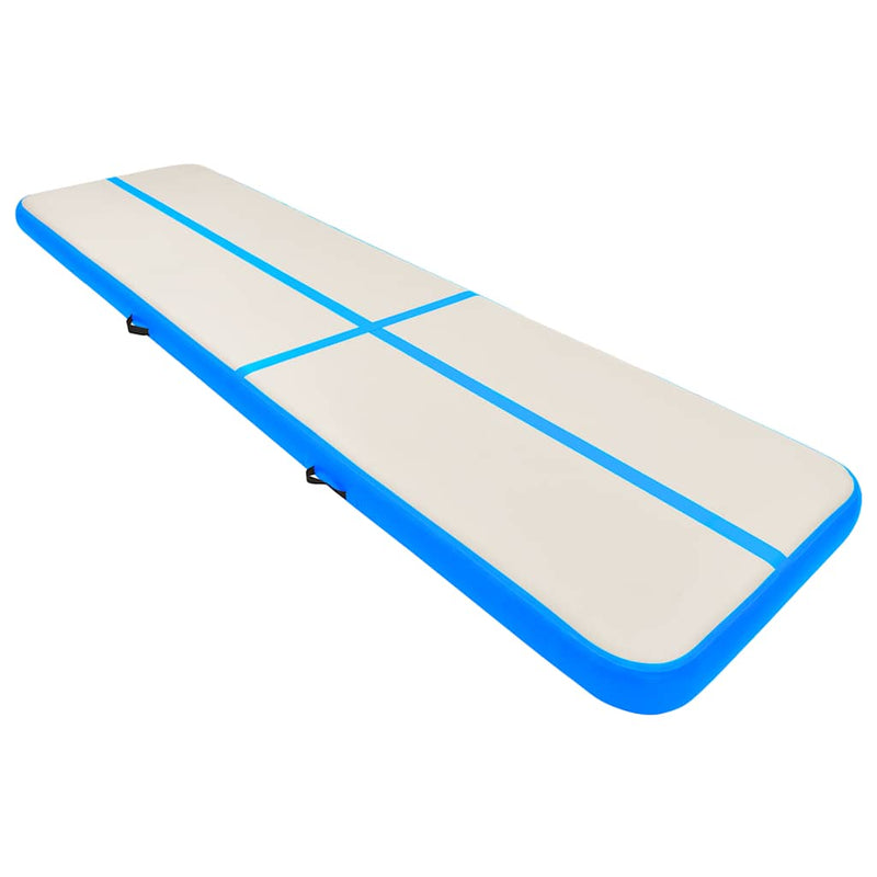 Afbeelding laden in galerijviewer, Vidaxl gymnastiekmat met pomp opblaasbaar 800x100x20 cm pvc blauw