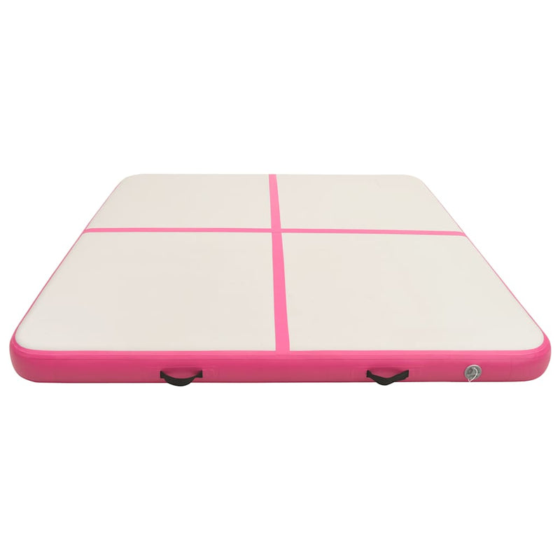 Afbeelding laden in galerijviewer, Vidaxl gymnastiekmat met pomp opblaasbaar 200x200x10 cm pvc roze