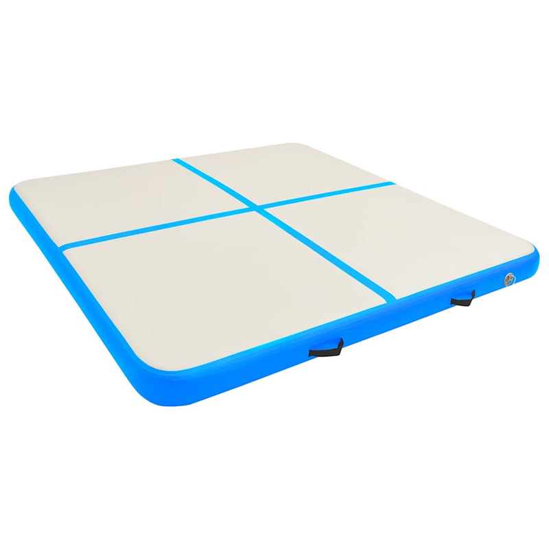 Afbeelding laden in galerijviewer, Vidaxl gymnastiekmat met pomp opblaasbaar 200x200x10 cm pvc blauw