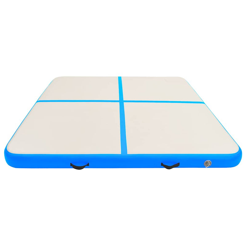 Afbeelding laden in galerijviewer, Vidaxl gymnastiekmat met pomp opblaasbaar 200x200x10 cm pvc blauw