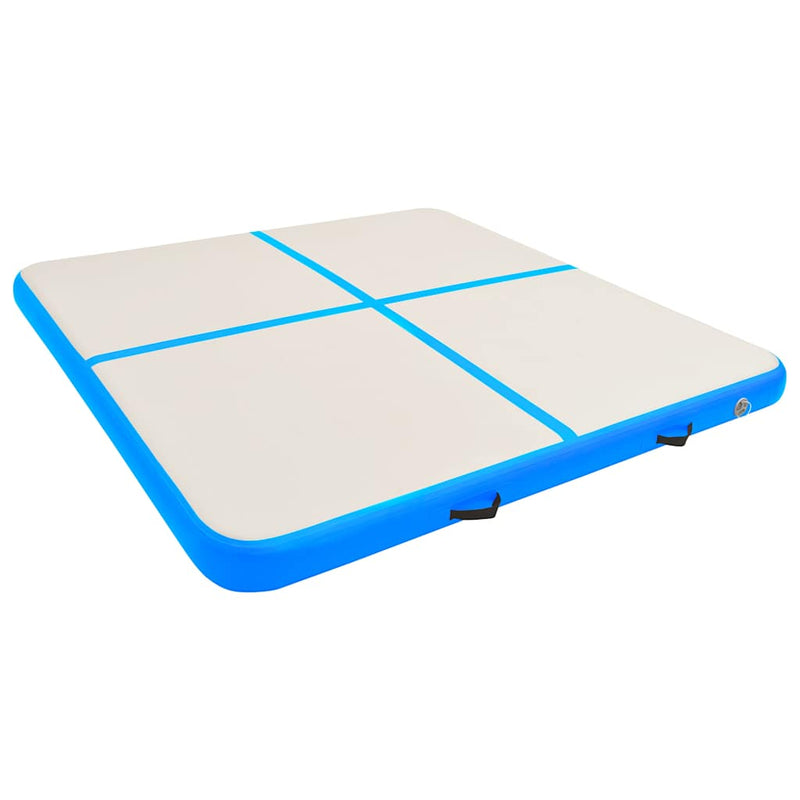 Afbeelding laden in galerijviewer, Vidaxl gymnastiekmat met pomp opblaasbaar 200x200x20 cm pvc blauw