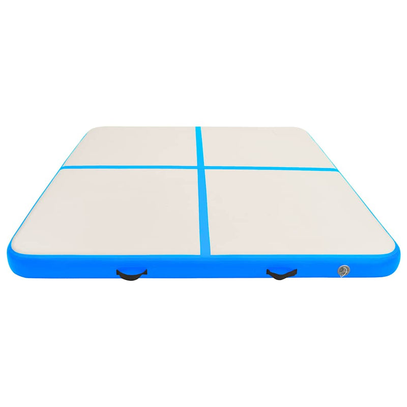 Afbeelding laden in galerijviewer, Vidaxl gymnastiekmat met pomp opblaasbaar 200x200x20 cm pvc blauw