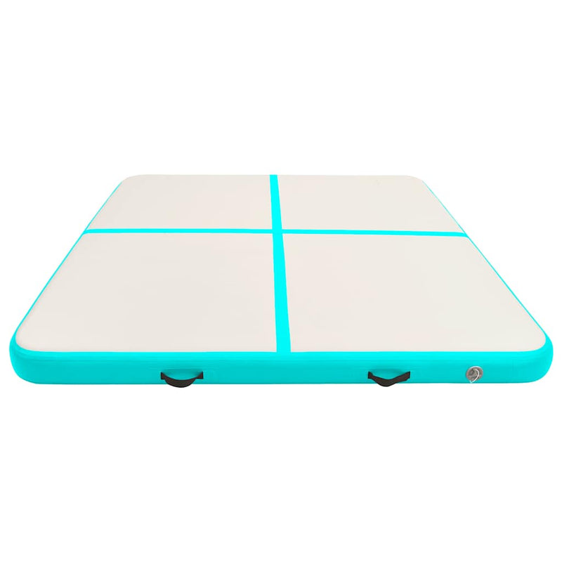 Afbeelding laden in galerijviewer, Vidaxl gymnastiekmat met pomp opblaasbaar 200x200x20 cm pvc groen