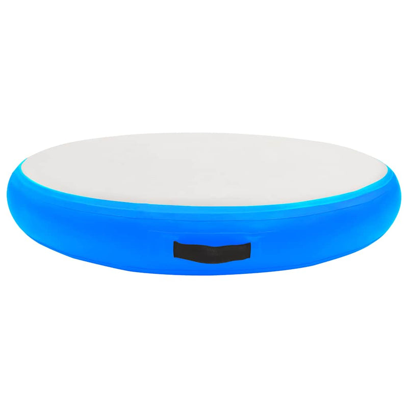 Afbeelding laden in galerijviewer, Vidaxl gymnastiekmat met pomp opblaasbaar 100x100x10 cm pvc blauw