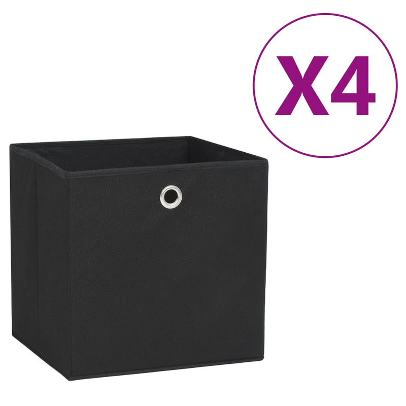 Afbeelding laden in galerijviewer, Vidaxl opbergboxen 4 st 28x28x28 cm nonwoven stof zwart