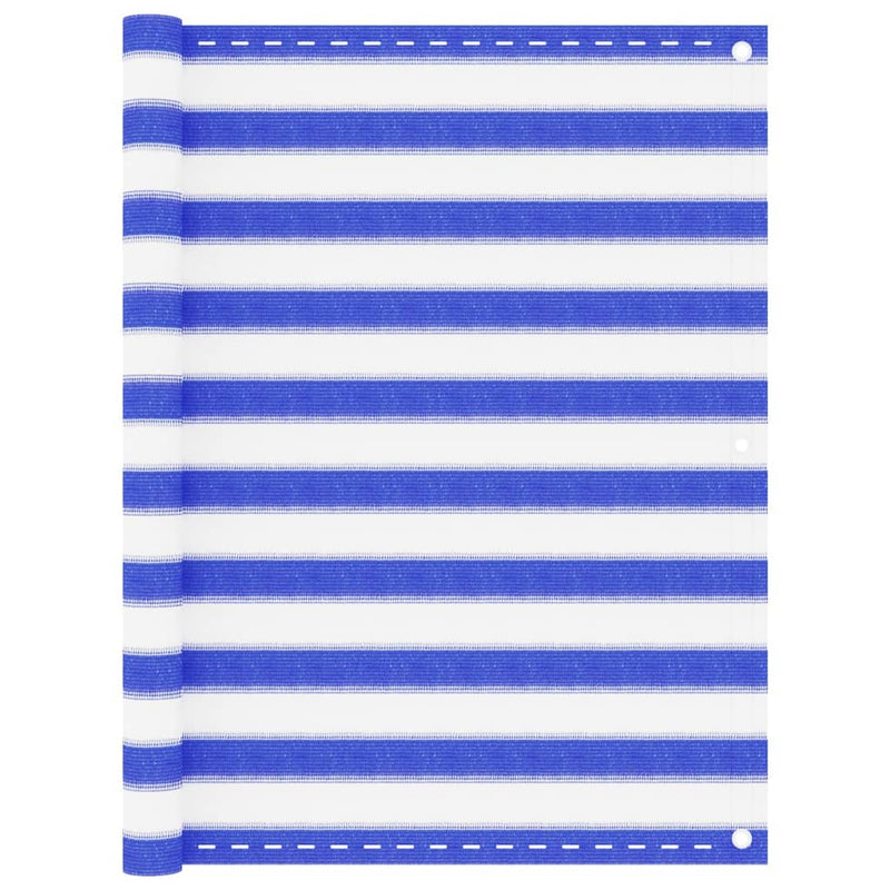 Afbeelding laden in galerijviewer, Vidaxl balkonscherm 120x400 cm hdpe blauw en wit
