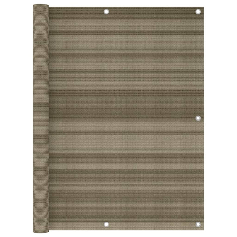 Afbeelding laden in galerijviewer, Vidaxl balkonscherm 120x500 cm hdpe taupe