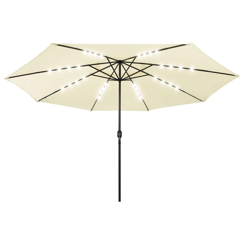 Afbeelding laden in galerijviewer, Vidaxl parasol met led-verlichting 400 cm zandkleurig