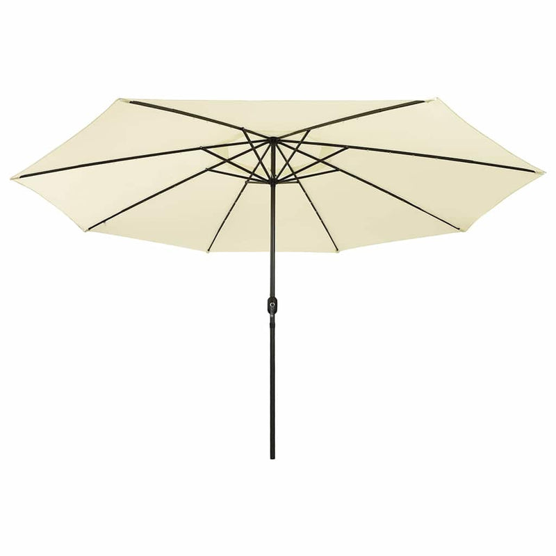 Afbeelding laden in galerijviewer, Vidaxl parasol met led-verlichting 400 cm zandkleurig