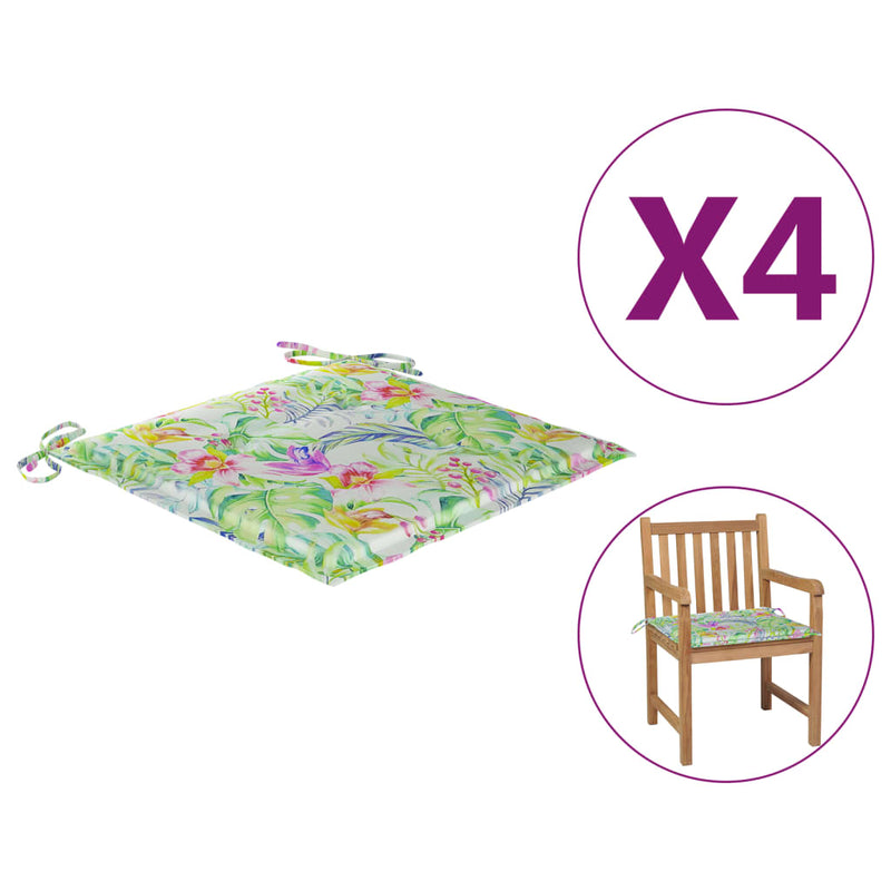 Afbeelding laden in galerijviewer, Vidaxl tuinstoelkussens 4 st 50x50x3 cm oxford stof bladpatroon