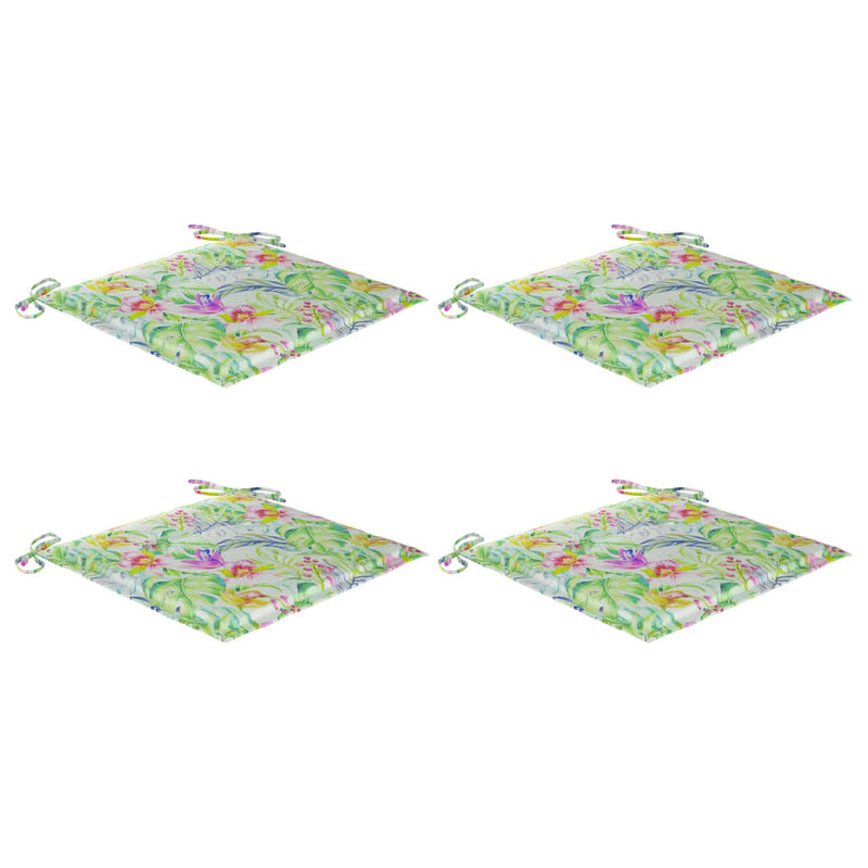 Afbeelding laden in galerijviewer, Vidaxl tuinstoelkussens 4 st 50x50x3 cm oxford stof bladpatroon