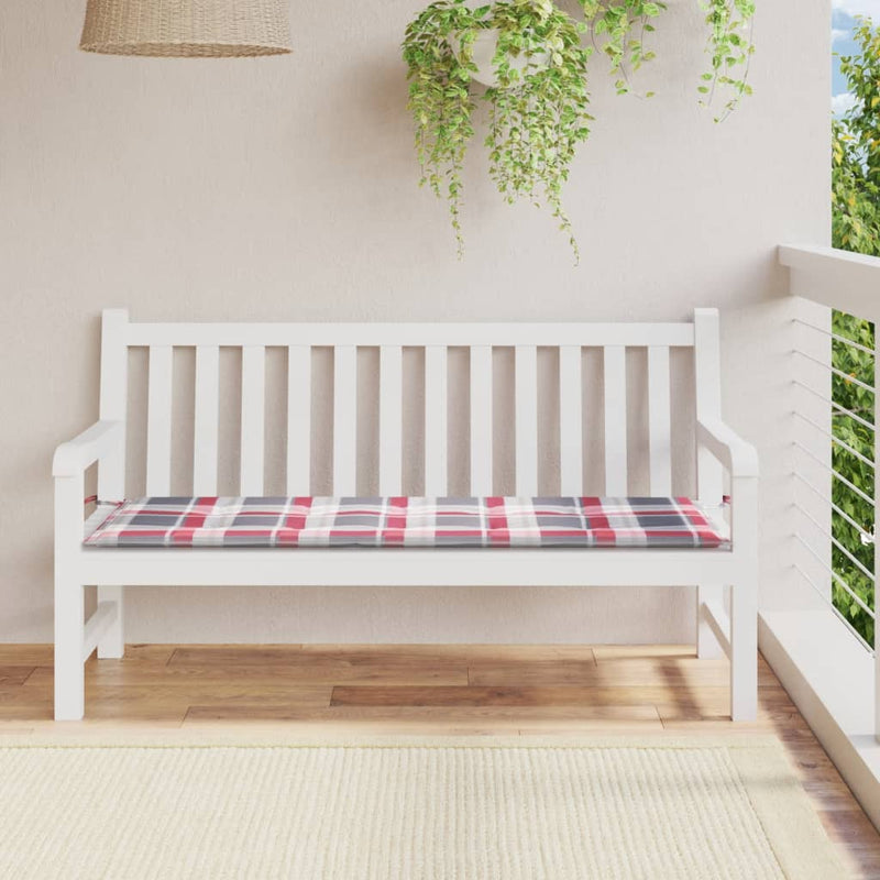 Afbeelding laden in galerijviewer, Vidaxl tuinbankkussen 150x50x3 cm oxford stof ruitpatroon rood