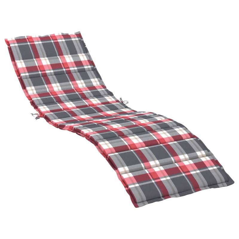 Afbeelding laden in galerijviewer, Vidaxl ligbedkussen 200x60x3 cm oxford stof ruitpatroon rood