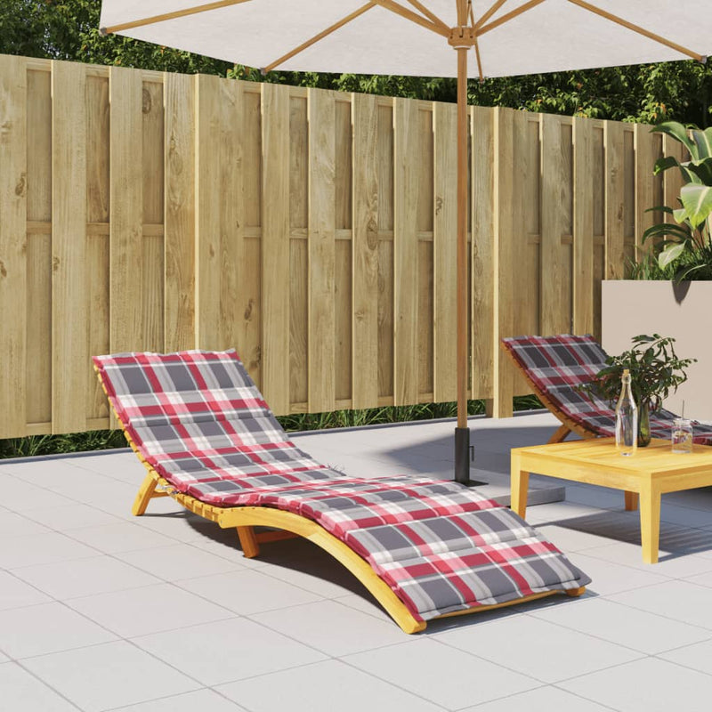 Afbeelding laden in galerijviewer, Vidaxl ligbedkussen 200x60x3 cm oxford stof ruitpatroon rood