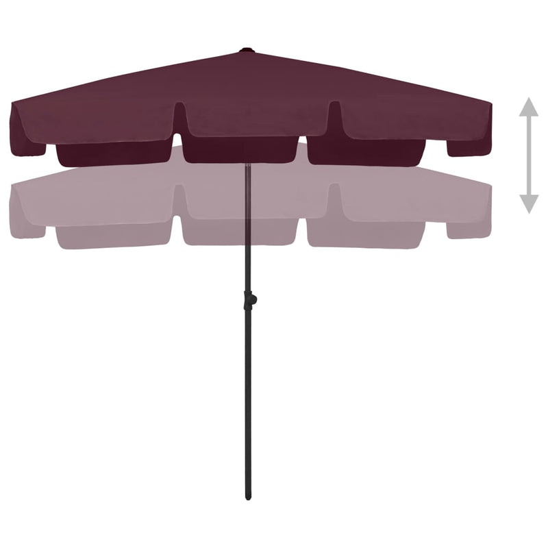 Afbeelding laden in galerijviewer, Vidaxl strandparasol 200x125 cm bordeauxrood