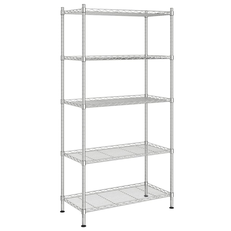 Afbeelding laden in galerijviewer, Vidaxl opbergrek 5-laags 250 kg 90x35x180 cm chroomkleurig