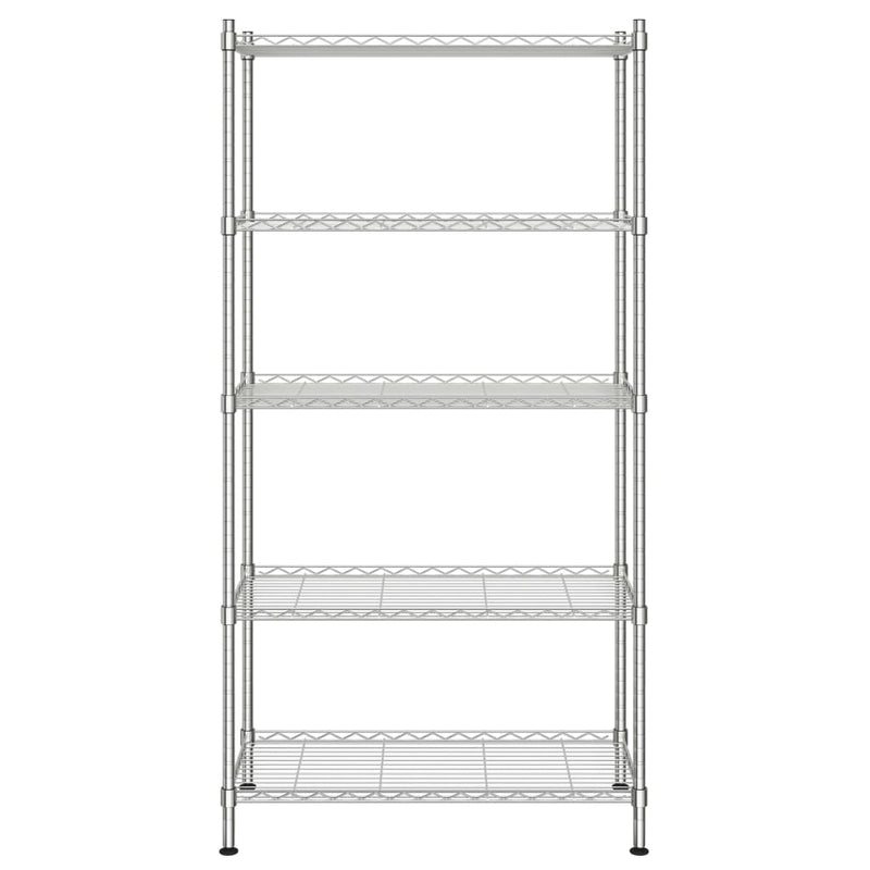 Afbeelding laden in galerijviewer, Vidaxl opbergrek 5-laags 250 kg 90x35x180 cm chroomkleurig