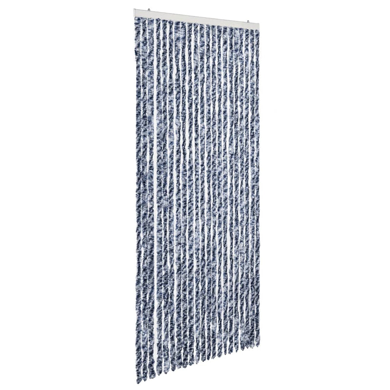 Afbeelding laden in galerijviewer, Vidaxl vliegengordijn 90x200 cm chenille blauw en wit