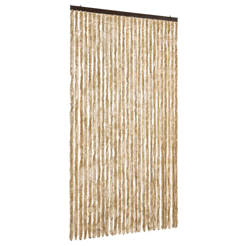 Afbeelding laden in galerijviewer, Vidaxl vliegengordijn 118x220 cm chenille beige
