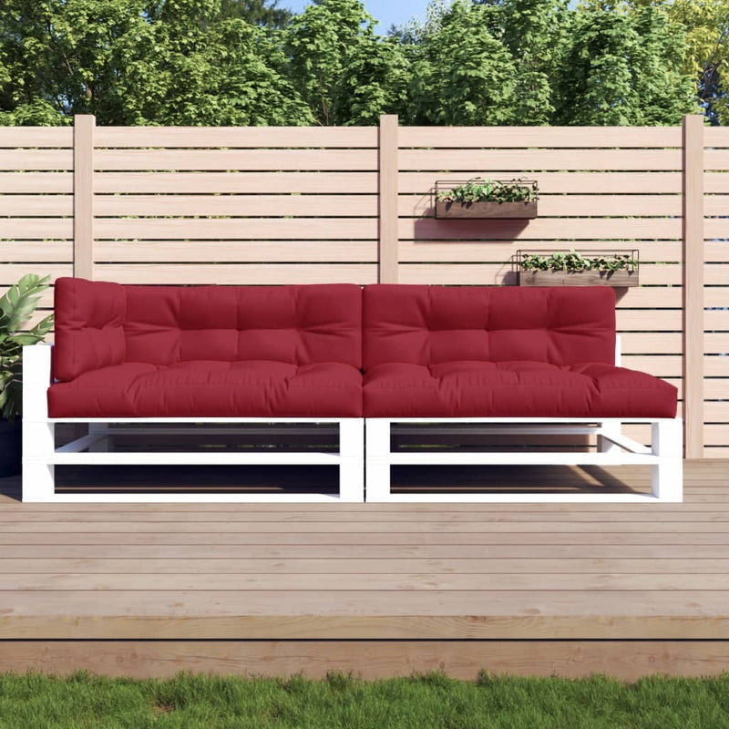 Afbeelding laden in galerijviewer, Vidaxl palletkussens 5 st stof wijnrood