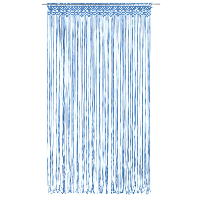 Afbeelding laden in galerijviewer, Vidaxl gordijn macramé 140x240 cm katoen blauw