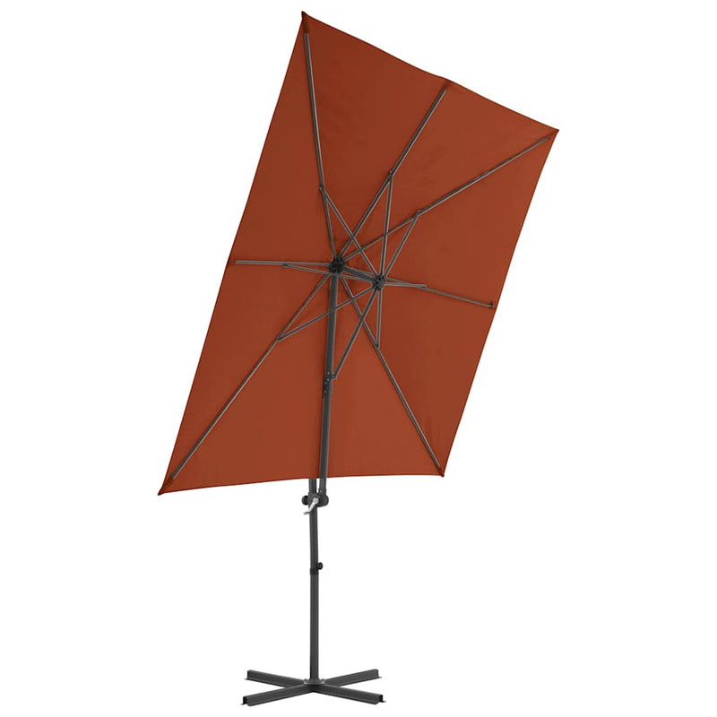 Afbeelding laden in galerijviewer, Vidaxl zweefparasol met stalen paal 250x250 cm terracottakleurig